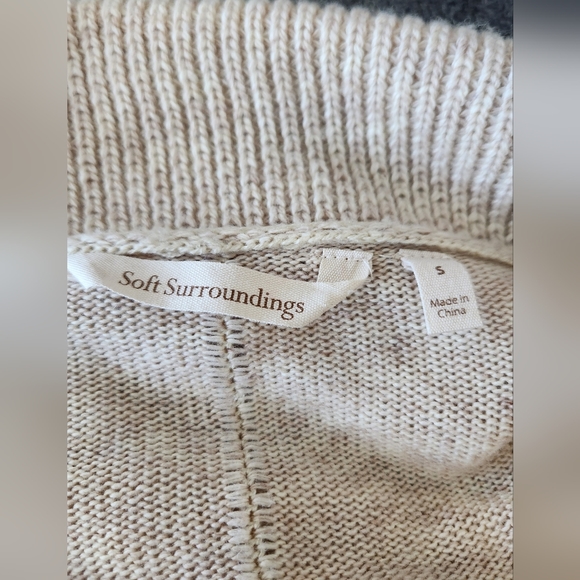 Soft Surroundings Wool Blend Cardigan Layered Knit Drapey Sweater Kendle Sz SP - Picture 9 of 13